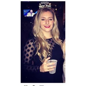 LULUS black polka dot mini dress